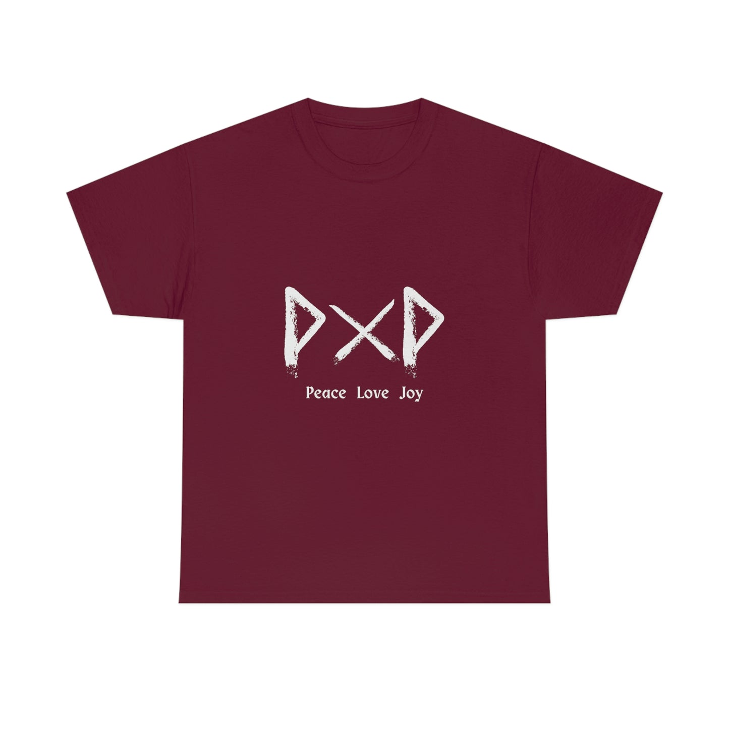 Peace Love Joy Futhark Unisex Cotton T-shirt