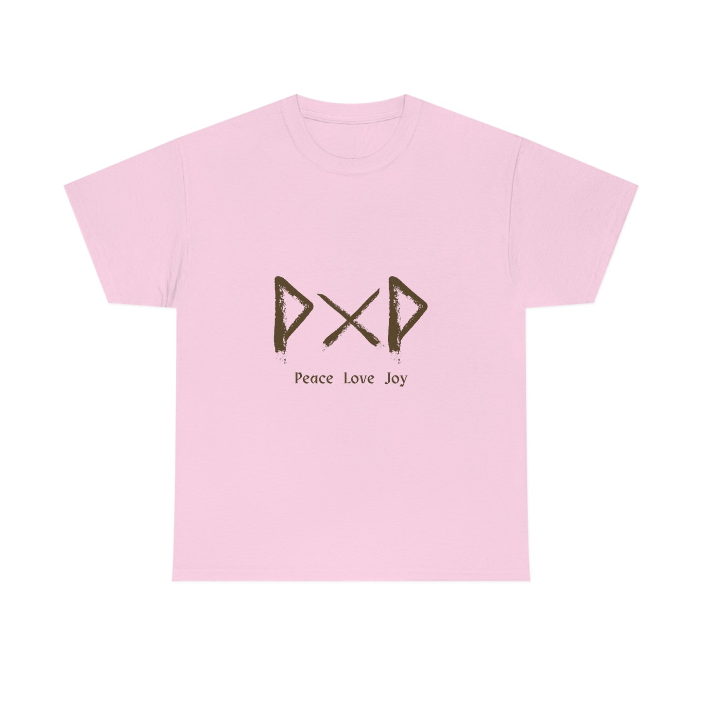 Peace Love Joy Runes Light Unisex Cotton T-shirt
