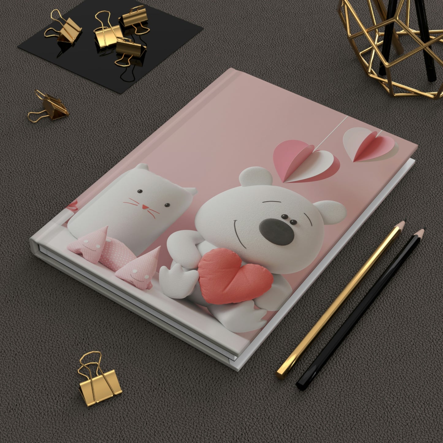 Cuddly Love Valentine Notebook Book Hardcover Journal Matte