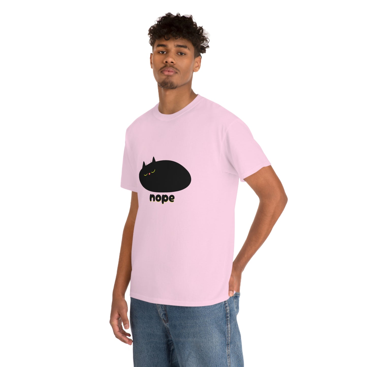 Nope Cat Unisex Cotton T-shirt