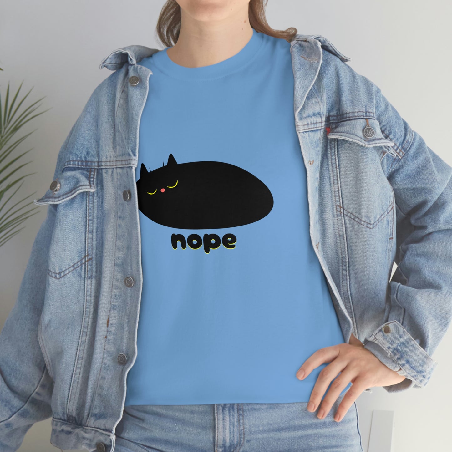 Nope Cat Unisex Cotton T-shirt