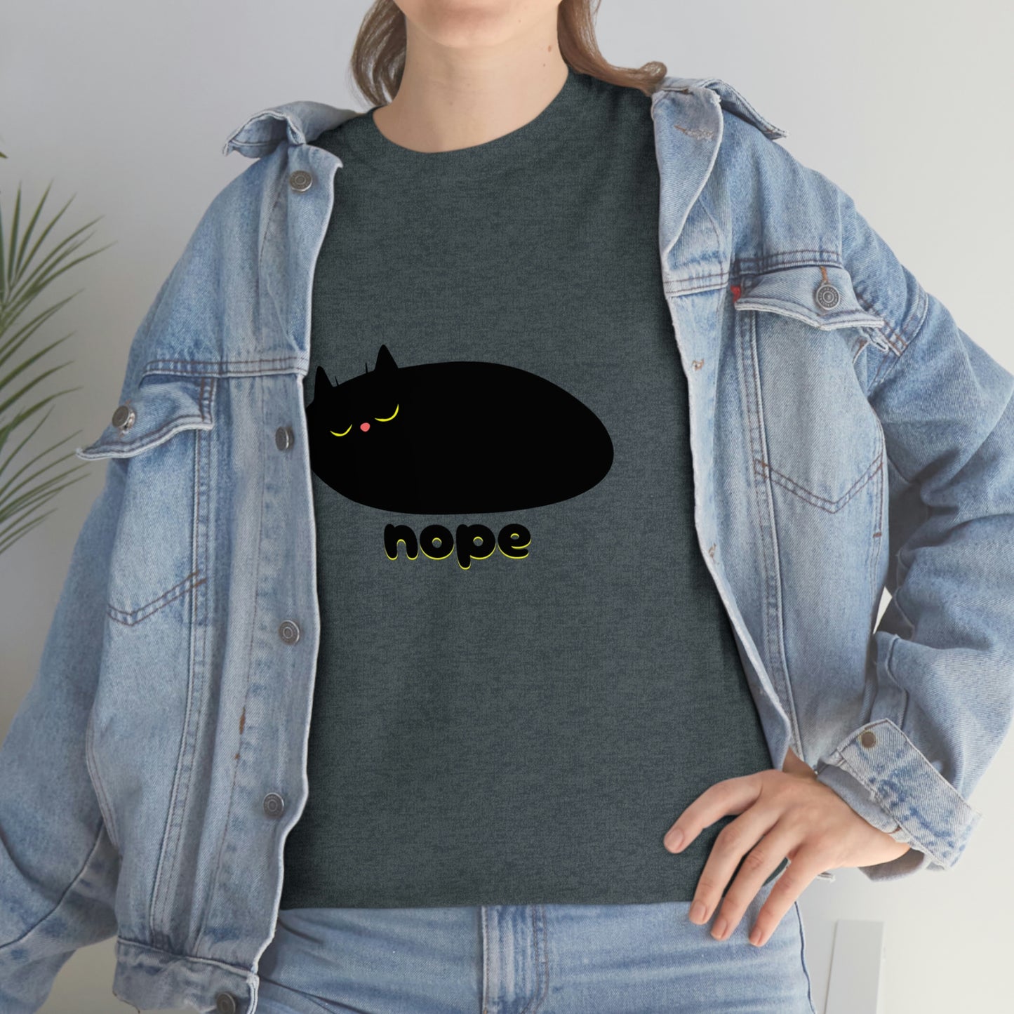 Nope Cat Unisex Cotton T-shirt