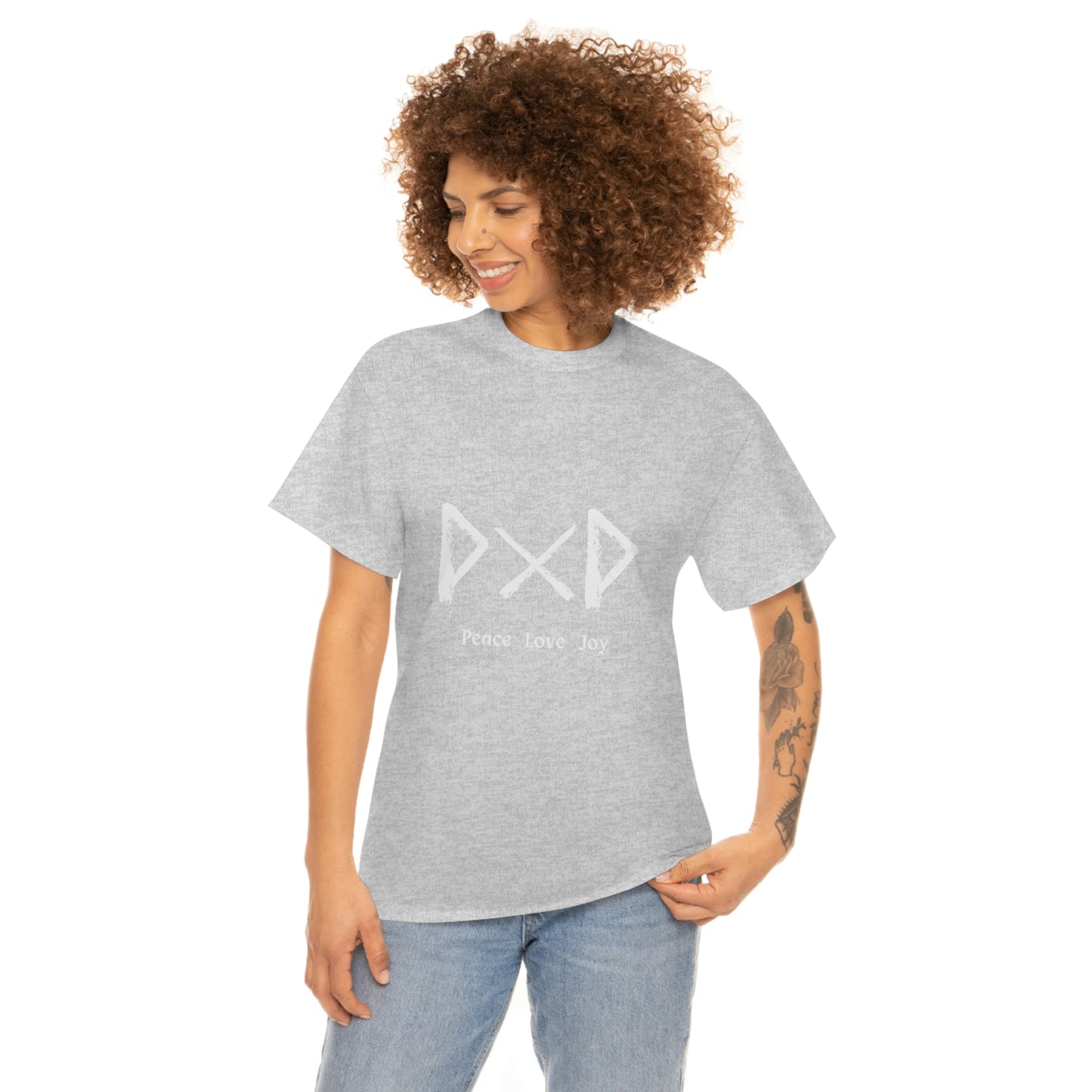 Peace Love Joy Futhark Unisex Cotton T-shirt