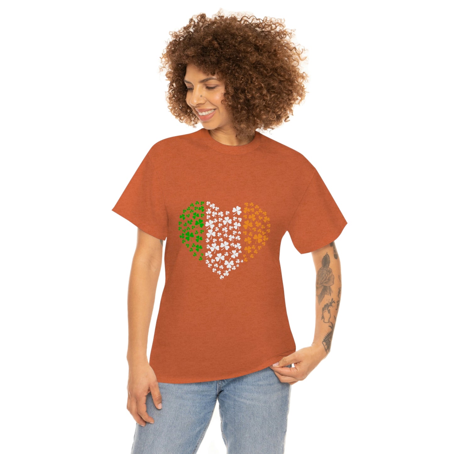 Irish Flag Hearts Unisex Cotton T-shirt