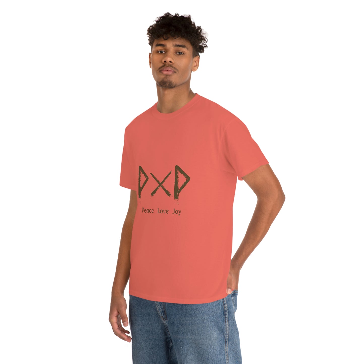Peace Love Joy Runes Light Unisex Cotton T-shirt