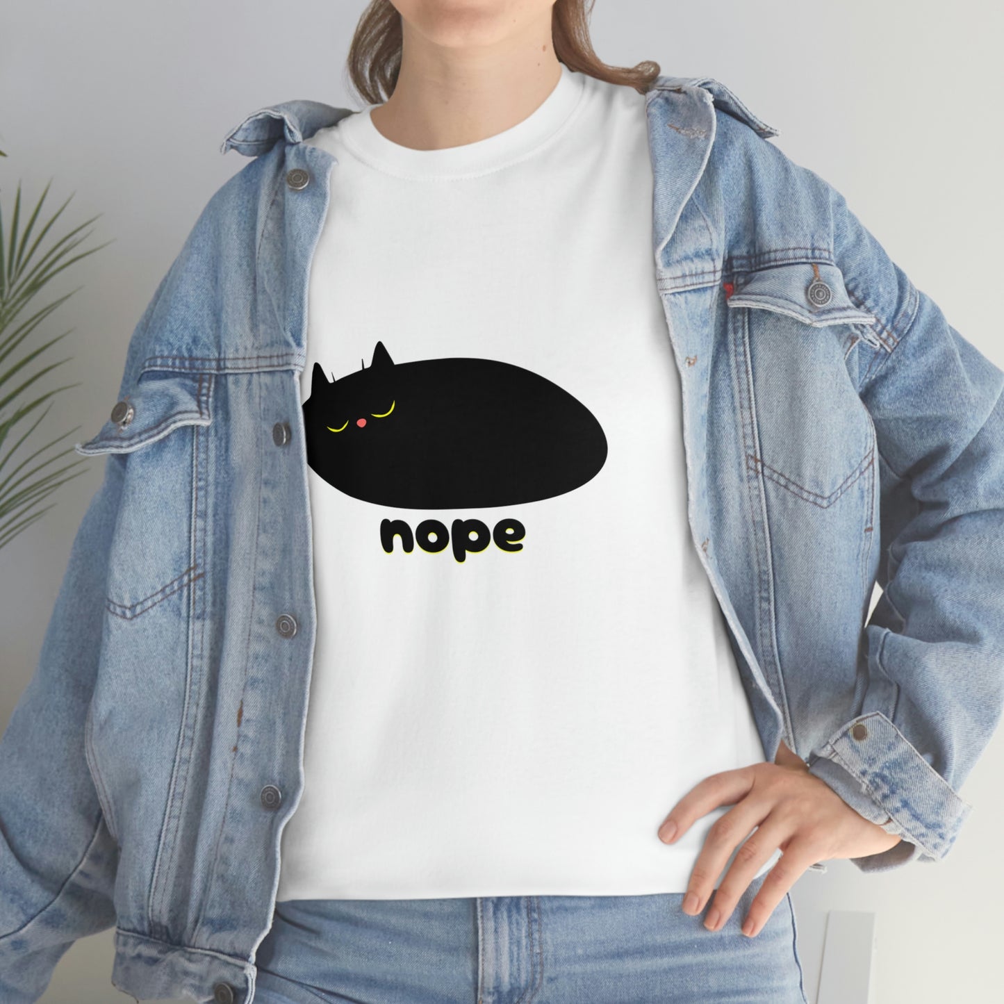 Nope Cat Unisex Cotton T-shirt