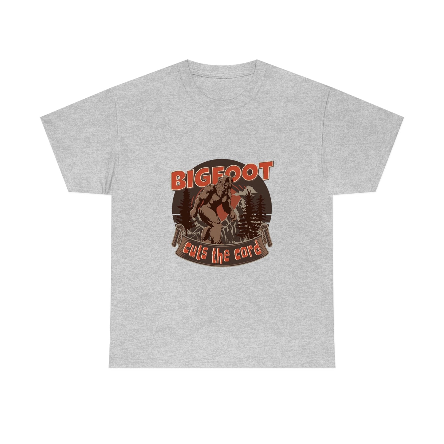 Bigfoot Cuts the Cord Unisex Cotton T-shirt