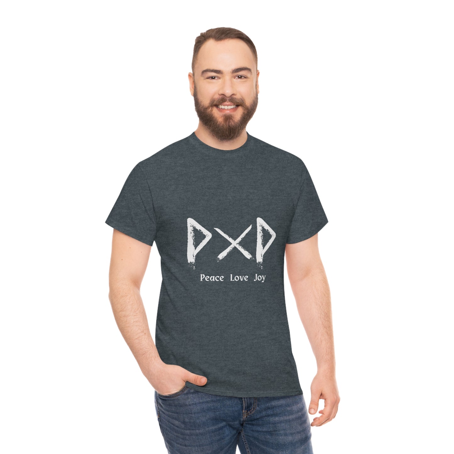 Peace Love Joy Dark Unisex Cotton T-shirt