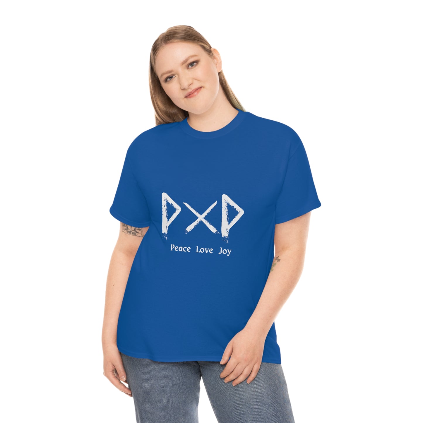 Peace Love Joy Dark Unisex Cotton T-shirt