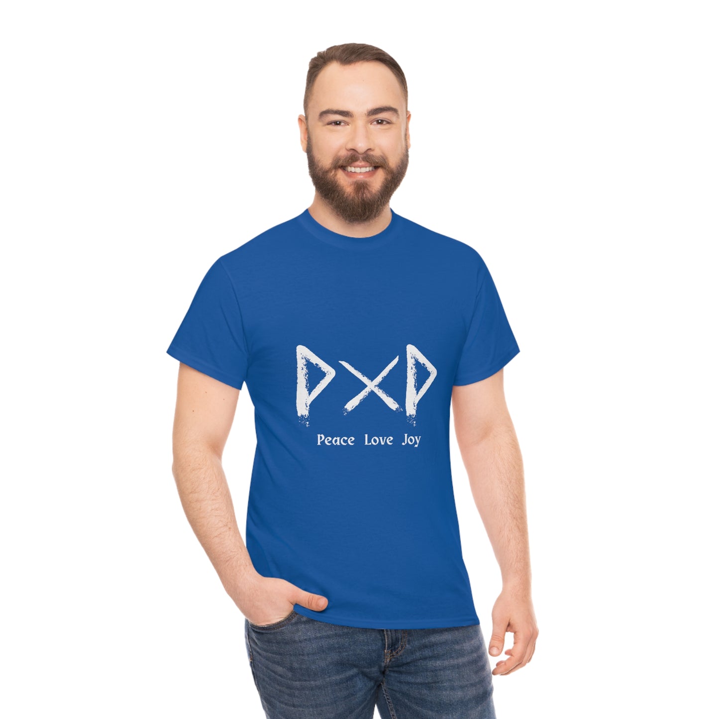 Peace Love Joy Dark Unisex Cotton T-shirt