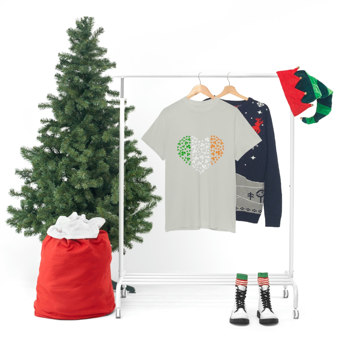 Irish Flag Hearts Unisex Cotton T-shirt