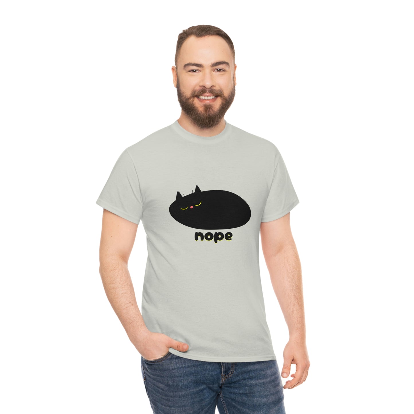 Nope Cat Unisex Cotton T-shirt