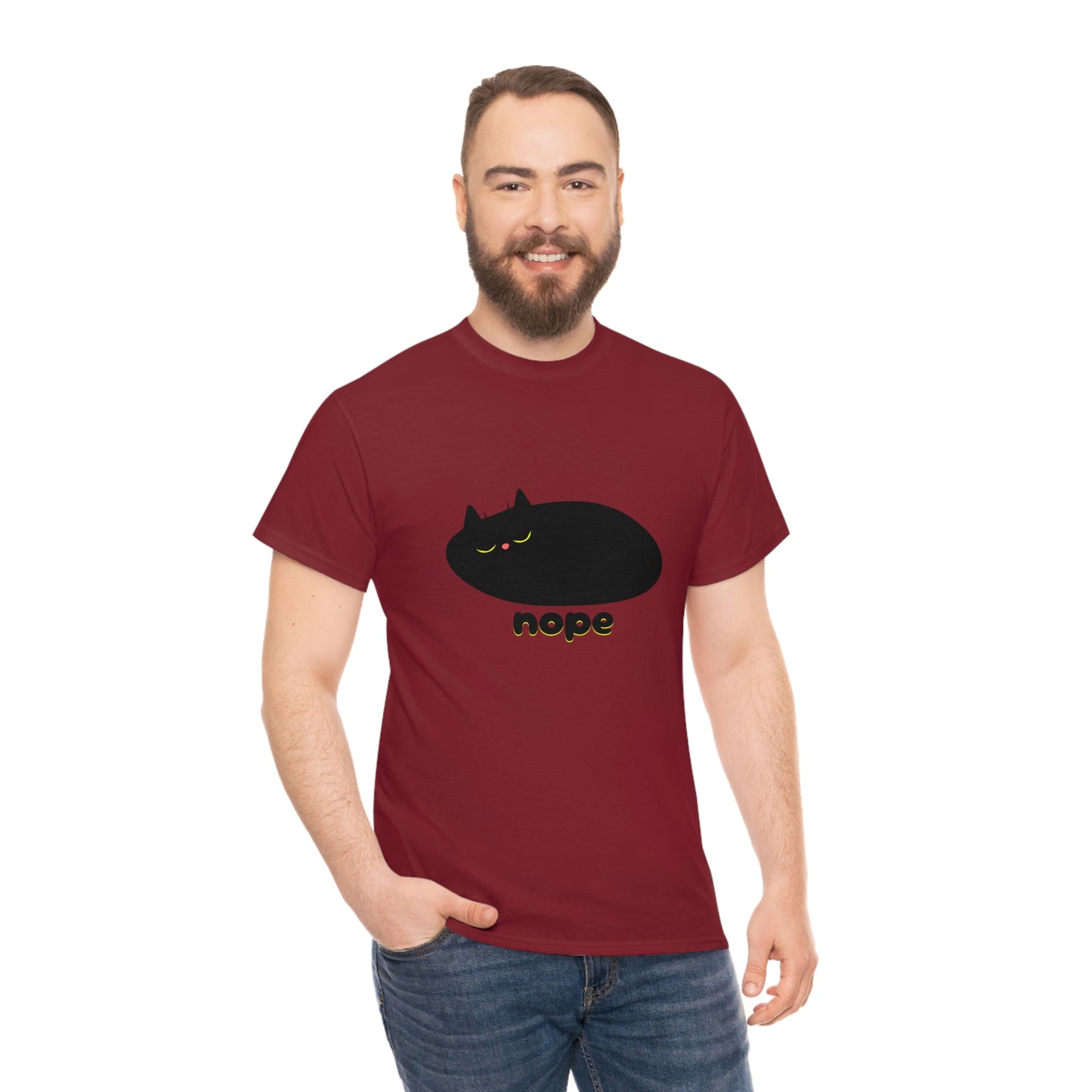 Nope Cat Unisex Cotton T-shirt