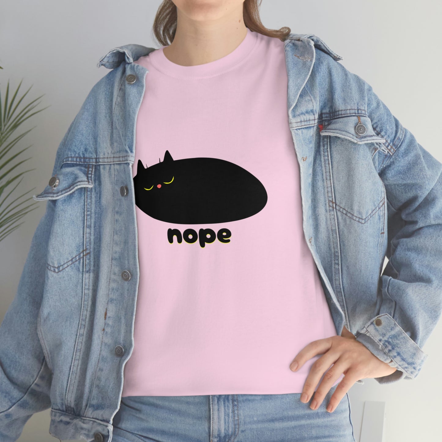Nope Cat Unisex Cotton T-shirt
