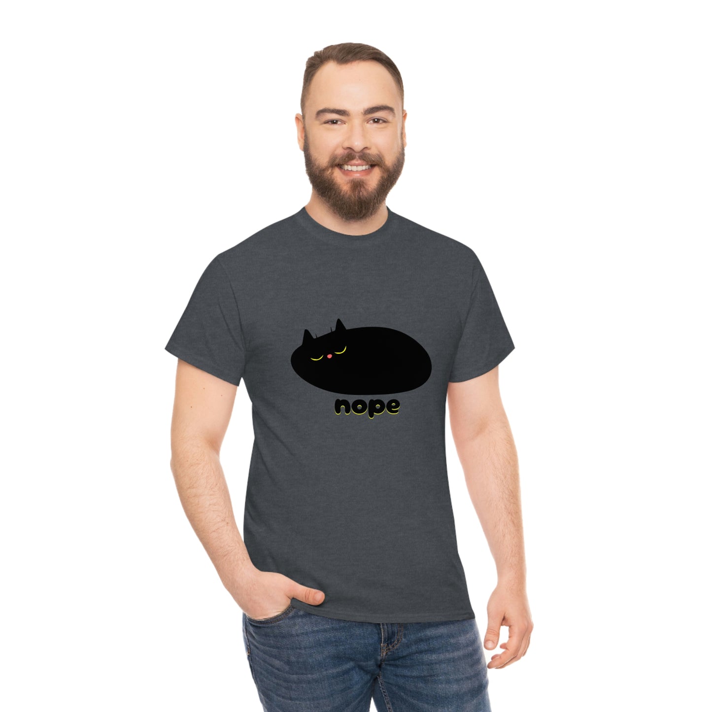 Nope Cat Unisex Cotton T-shirt
