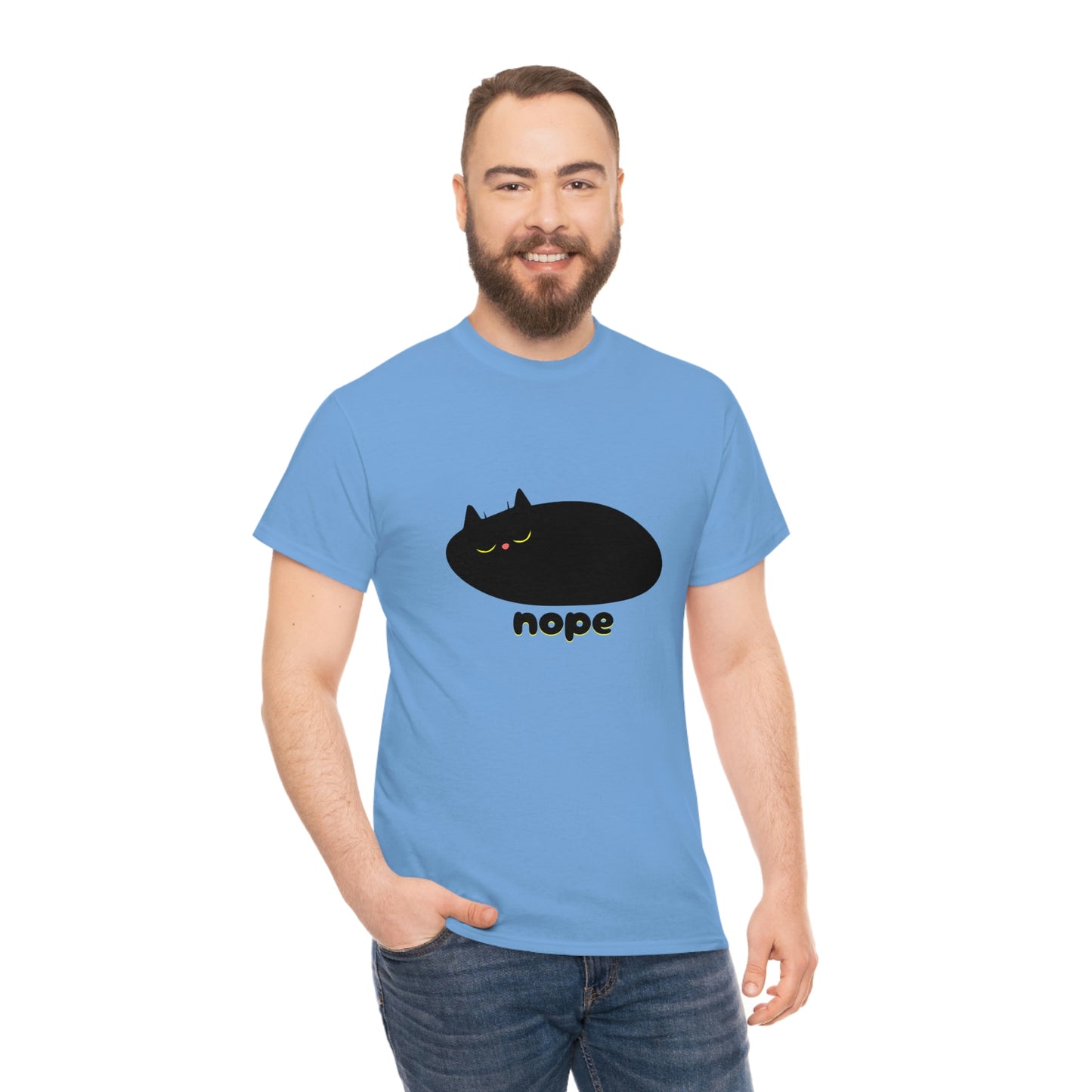 Nope Cat Unisex Cotton T-shirt