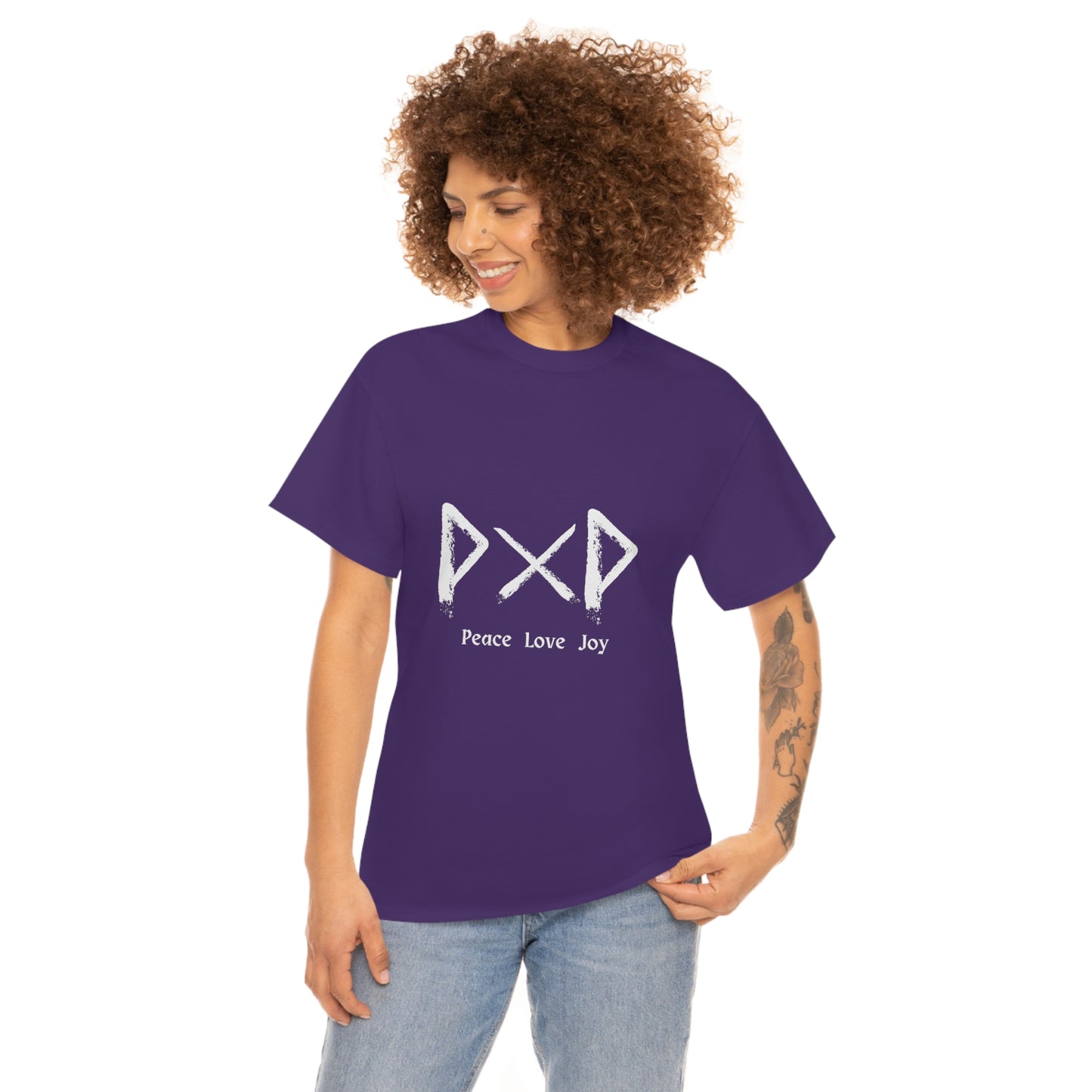 Peace Love Joy Dark Unisex Cotton T-shirt