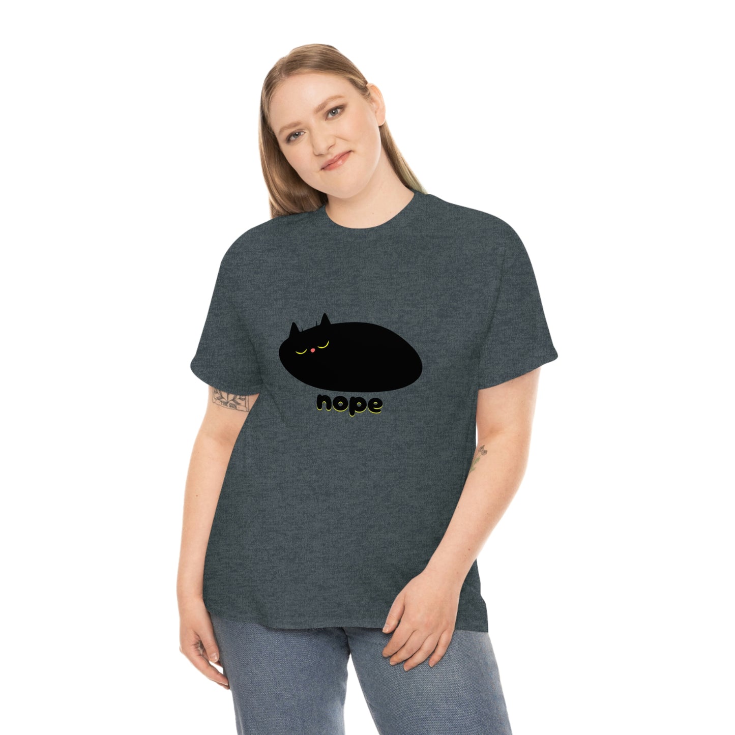 Nope Cat Unisex Cotton T-shirt
