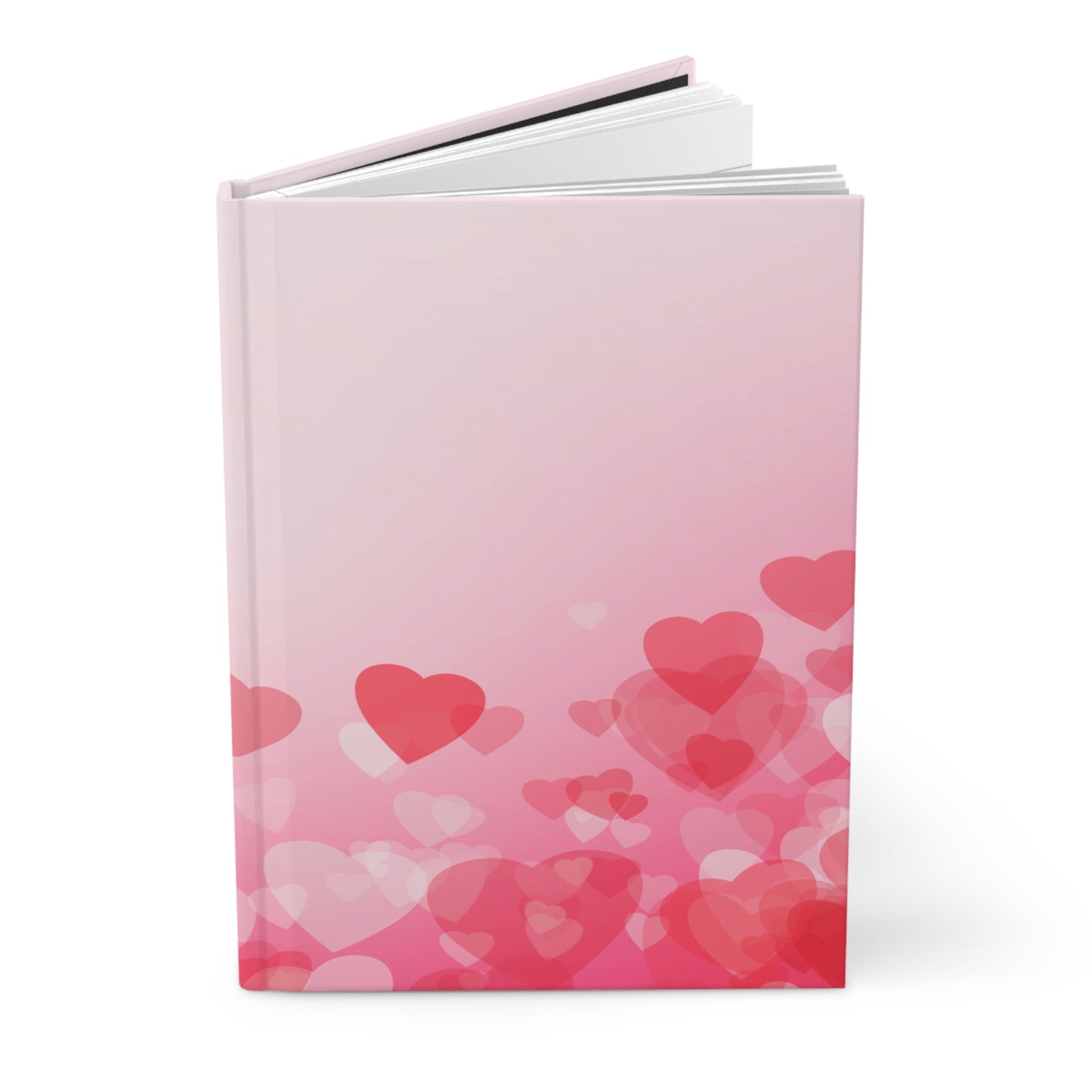 Pink Hearts Valentine Notebook Book Hardcover Journal Matte