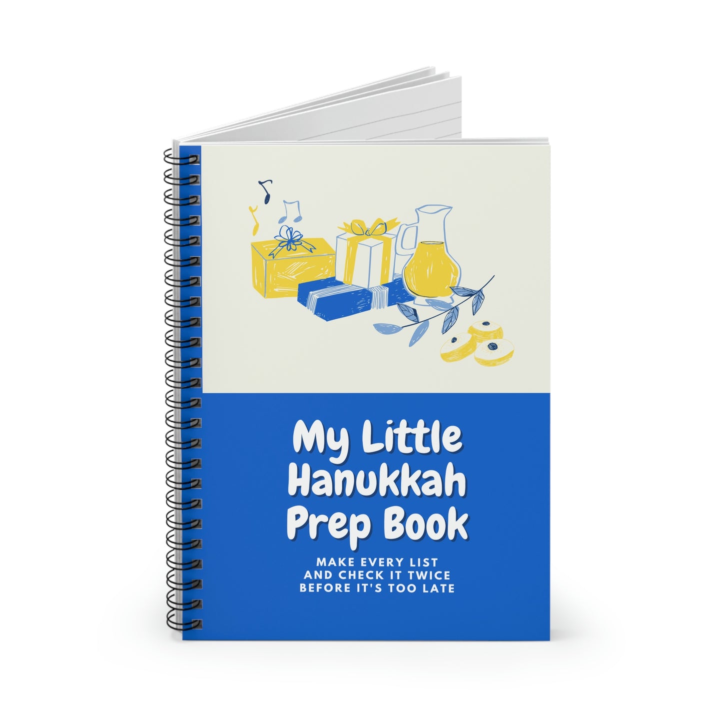 Hanukkah Planner Spiral Notebook - Ruled Line