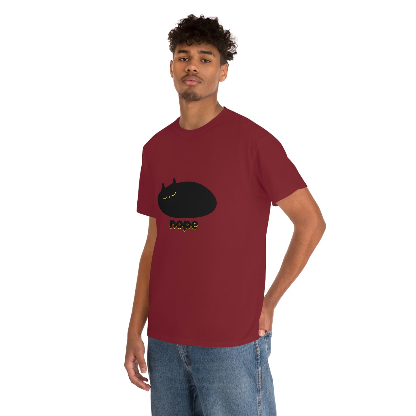 Nope Cat Unisex Cotton T-shirt