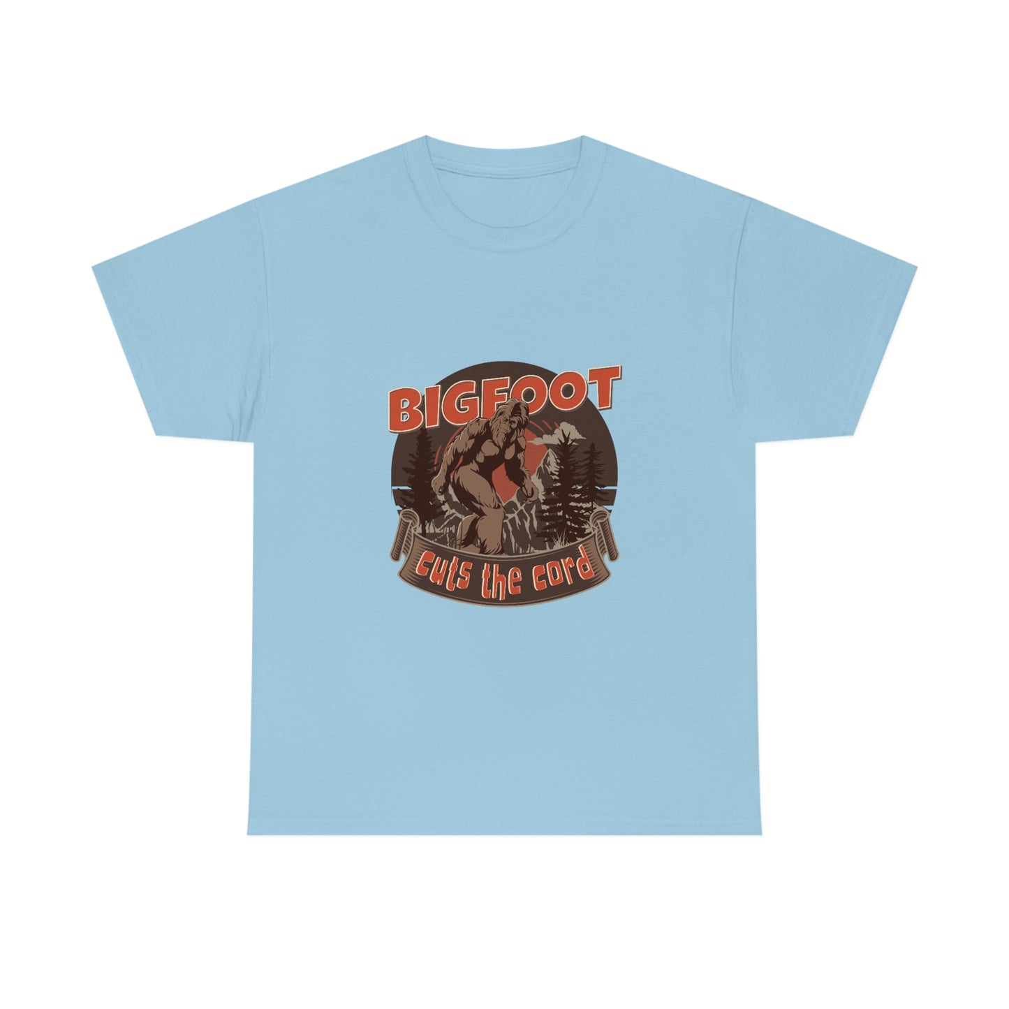 Bigfoot Cuts the Cord Unisex Cotton T-shirt