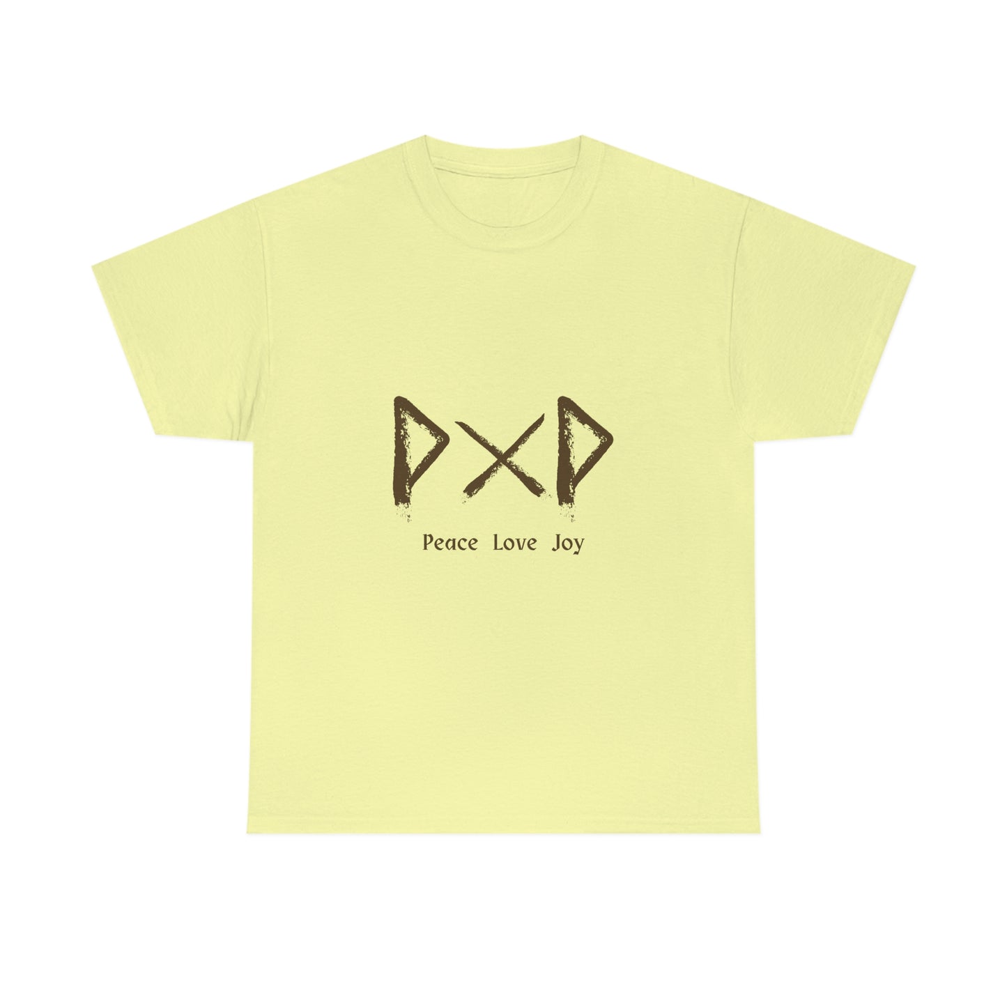 Peace Love Joy Runes Light Unisex Cotton T-shirt