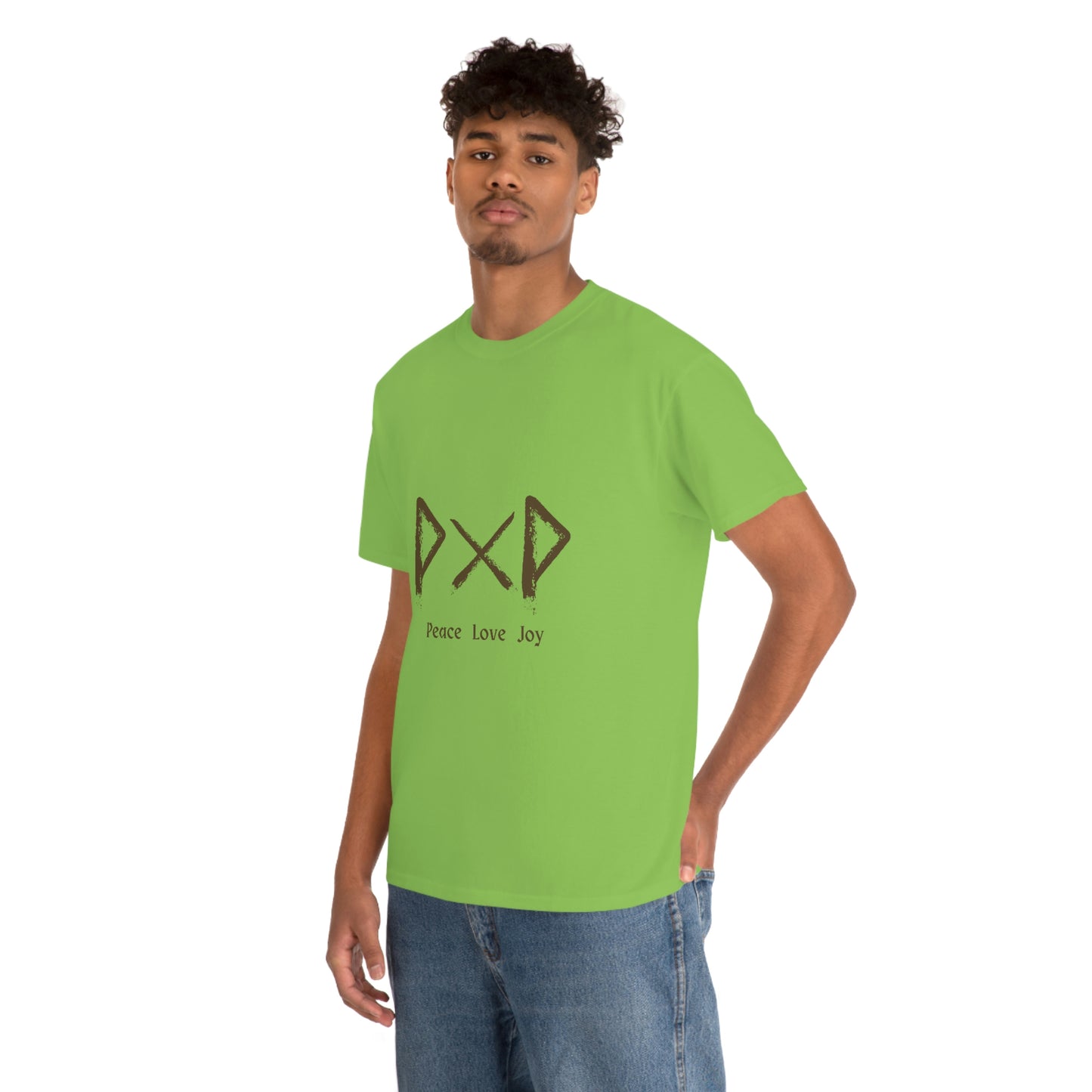 Peace Love Joy Runes Light Unisex Cotton T-shirt