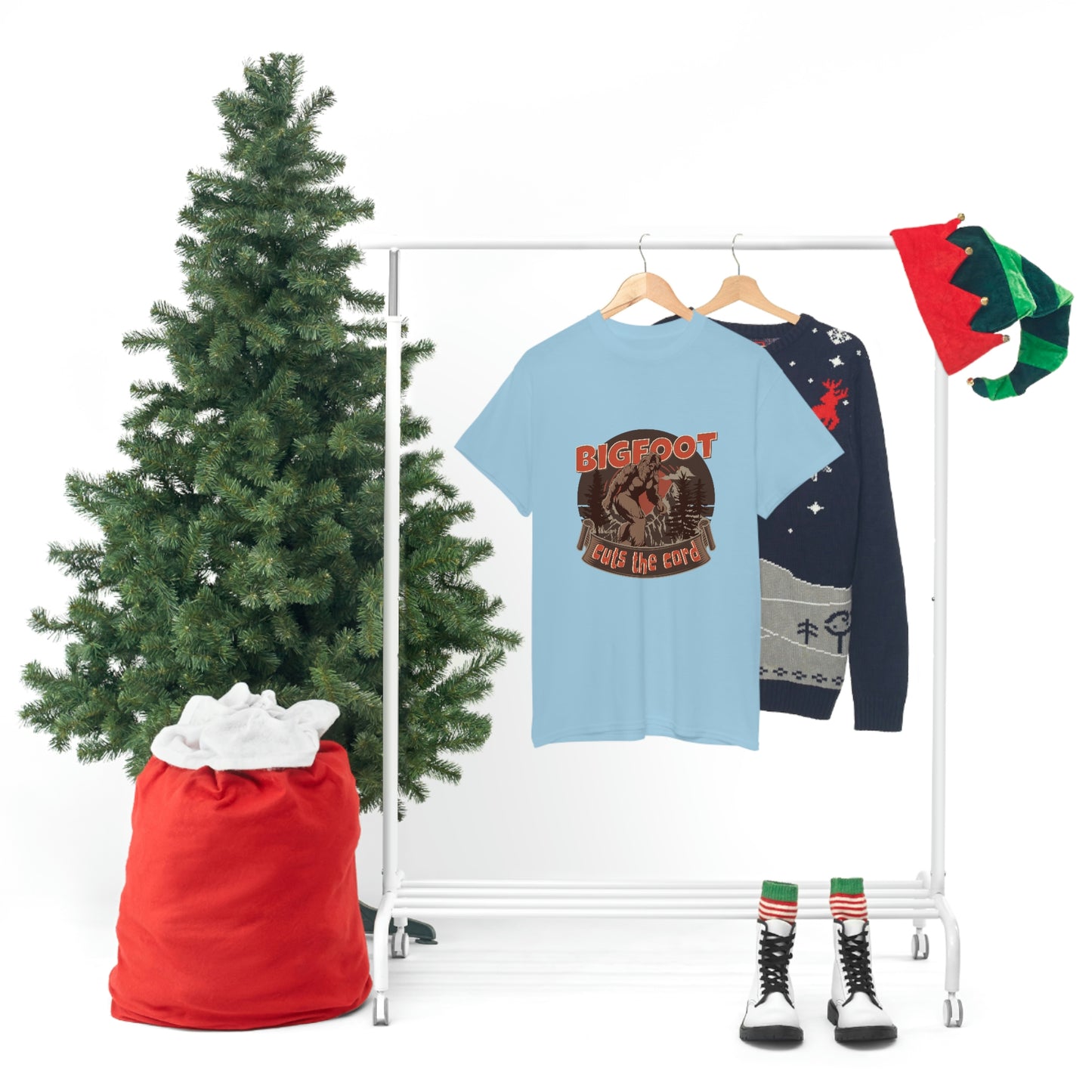 Bigfoot Cuts the Cord Unisex Cotton T-shirt