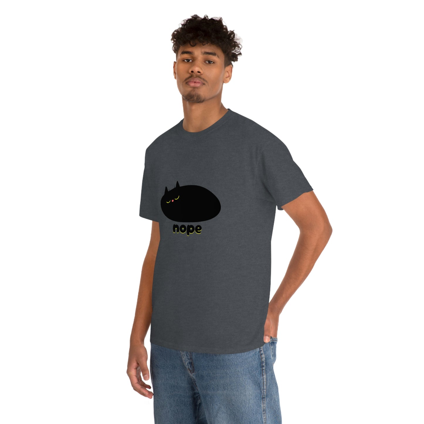 Nope Cat Unisex Cotton T-shirt