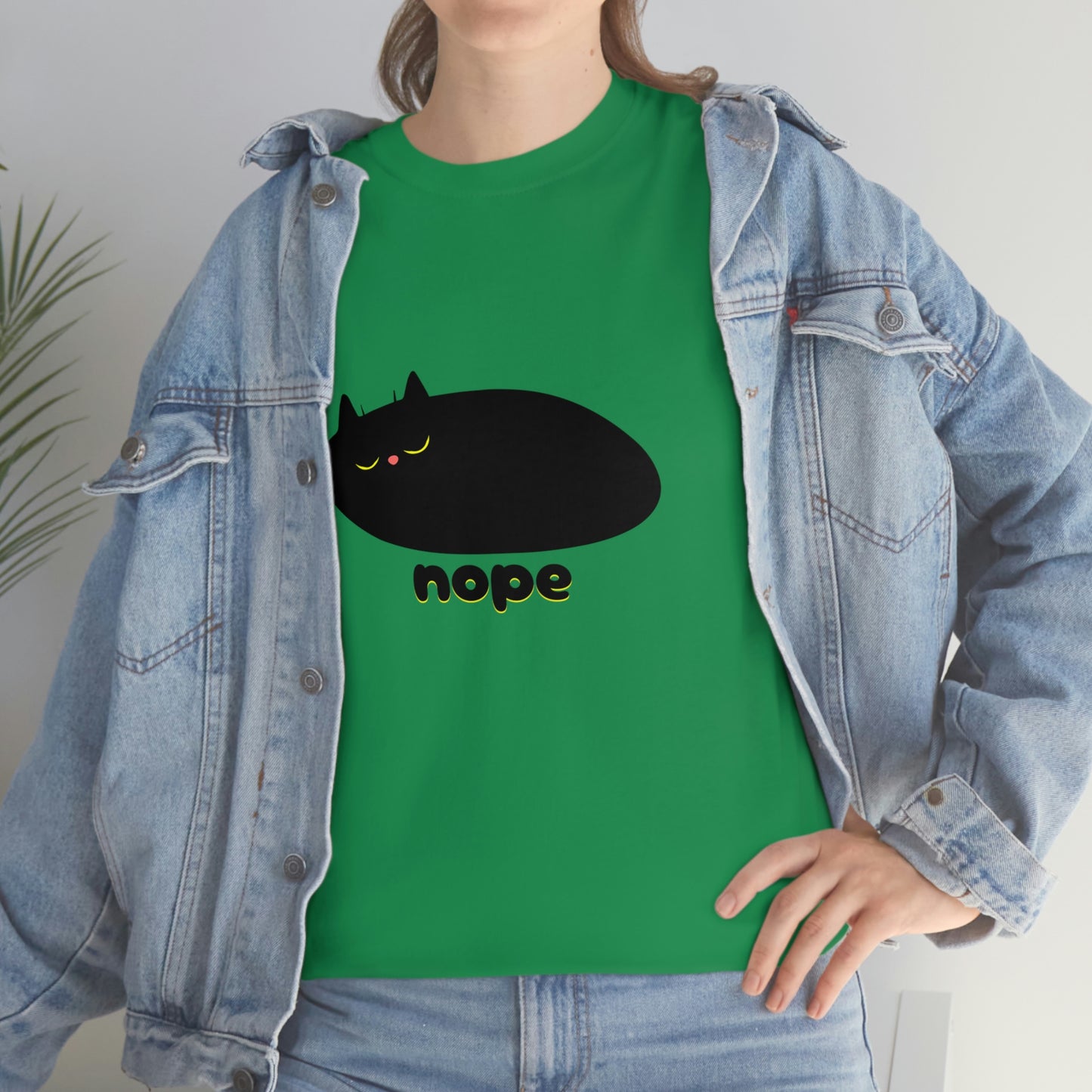 Nope Cat Unisex Cotton T-shirt