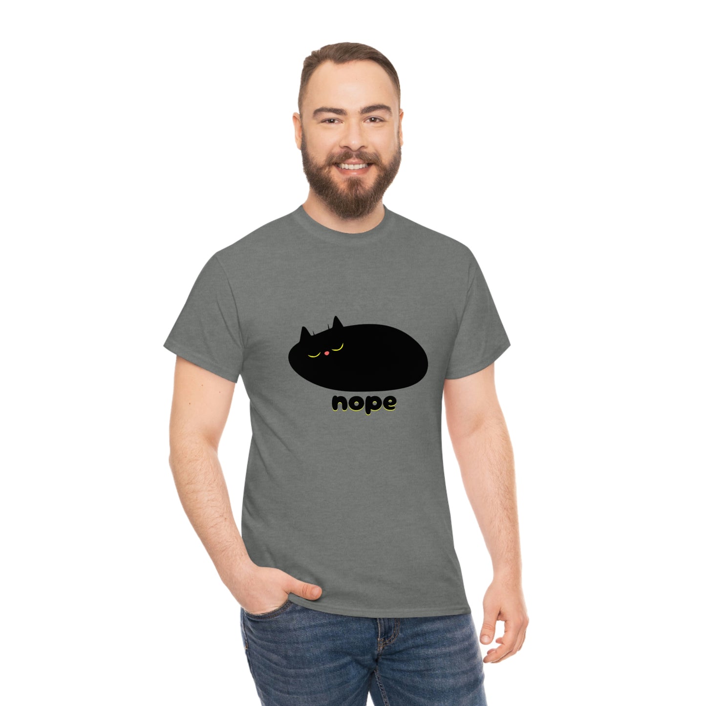 Nope Cat Unisex Cotton T-shirt