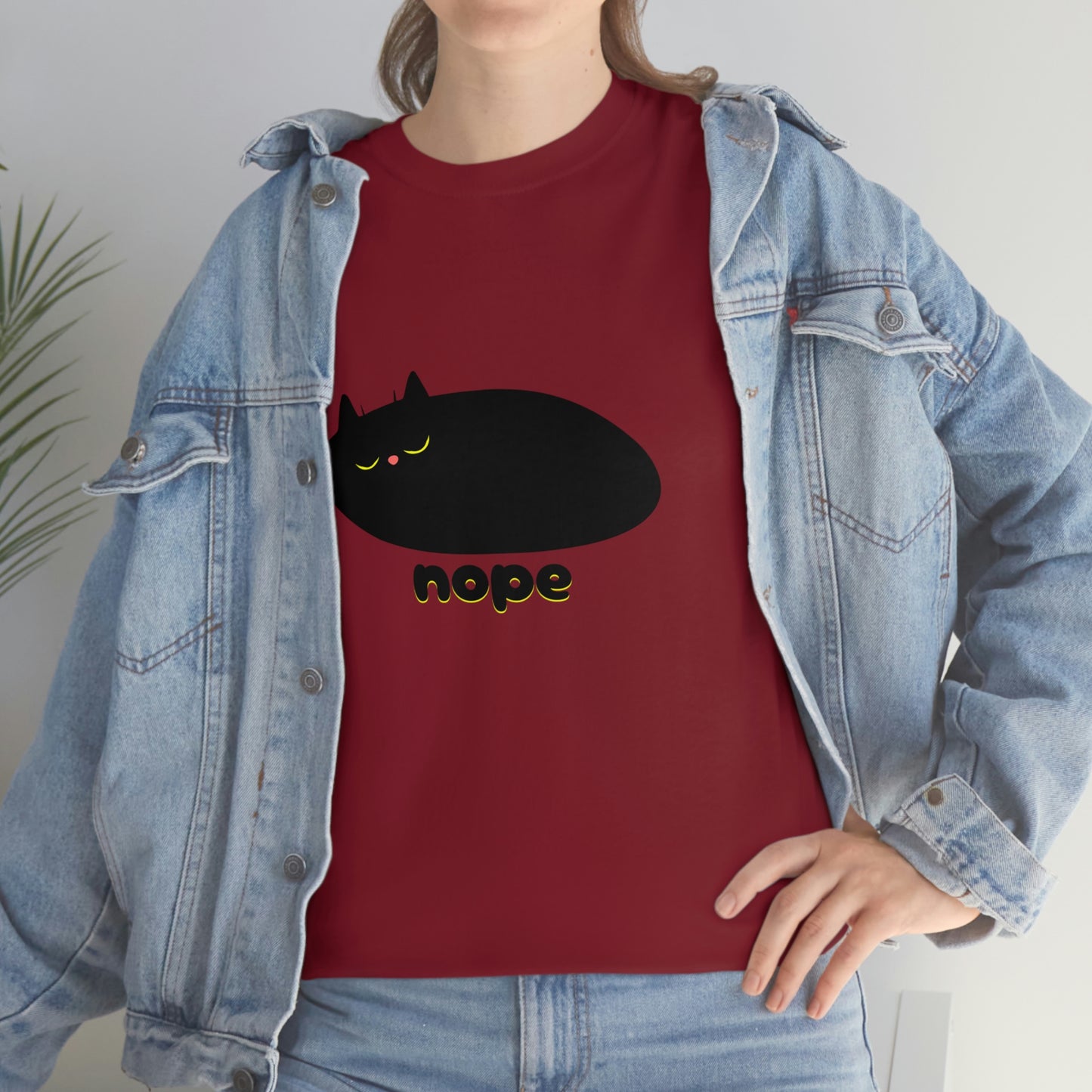 Nope Cat Unisex Cotton T-shirt
