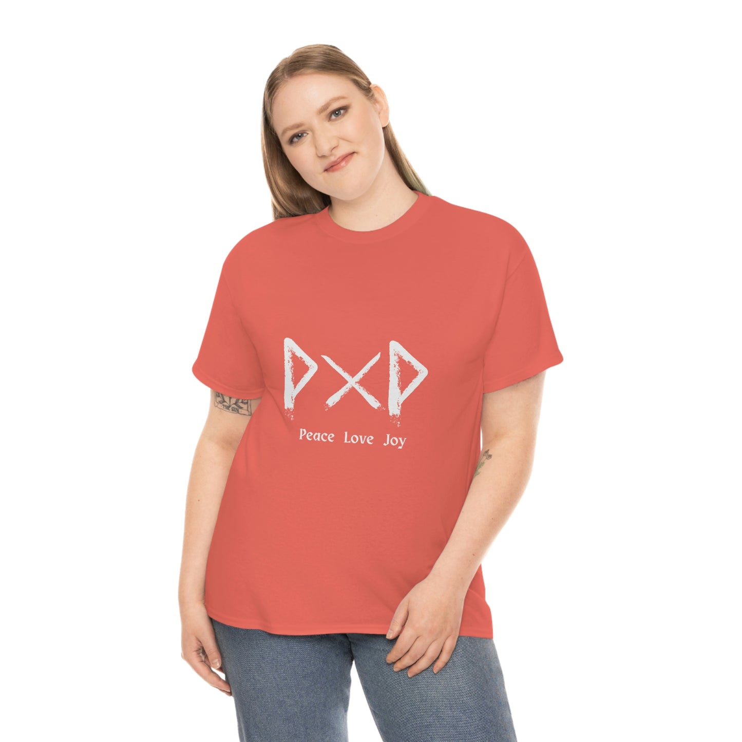 Peace Love Joy Futhark Unisex Cotton T-shirt