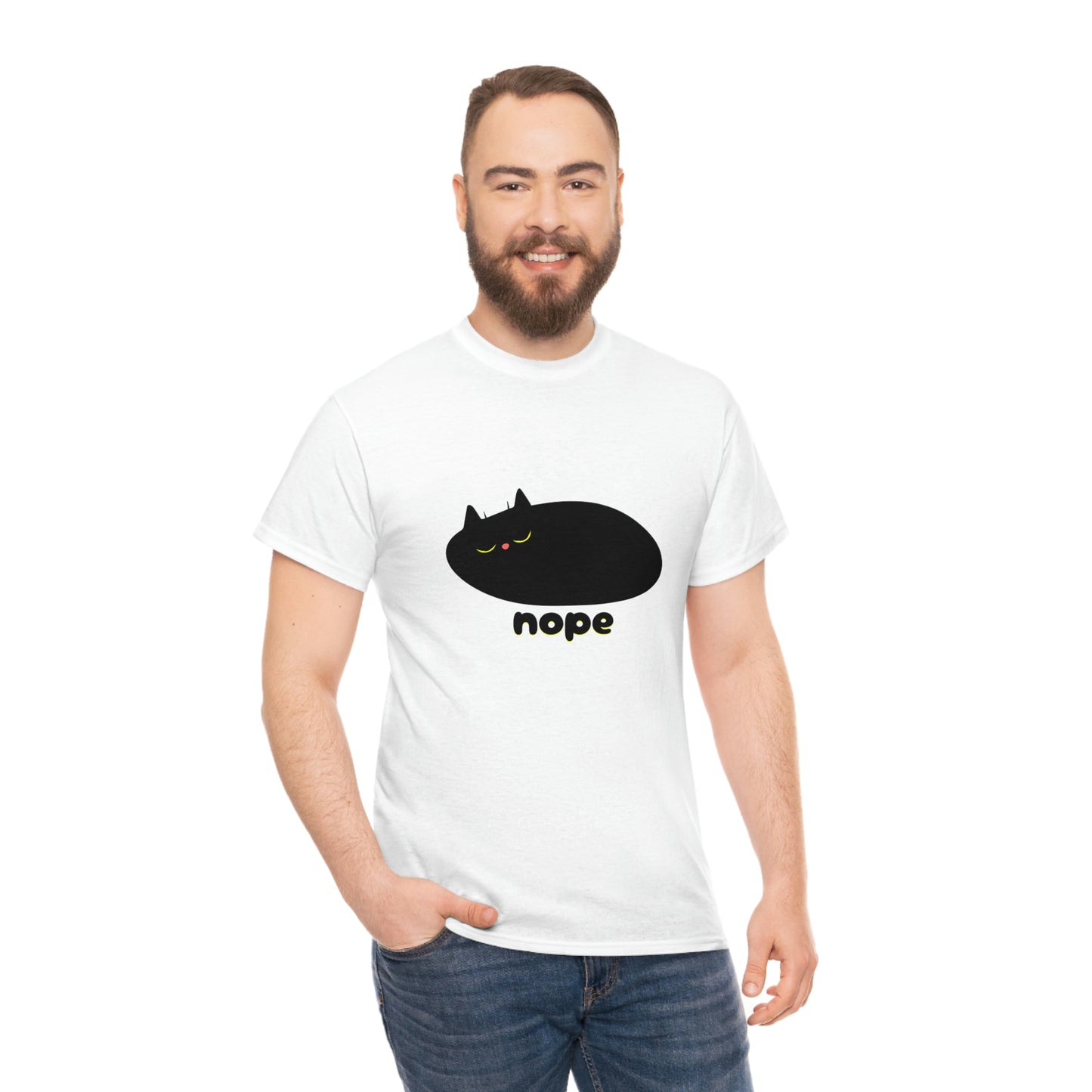 Nope Cat Unisex Cotton T-shirt