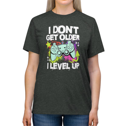 I Level Up Unisex Triblend Tee - Cool and Comfortable Streetwear for Gamers