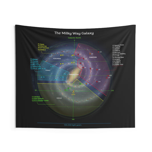 Saxen Saga Milky Way Map Flag, 60"x50"