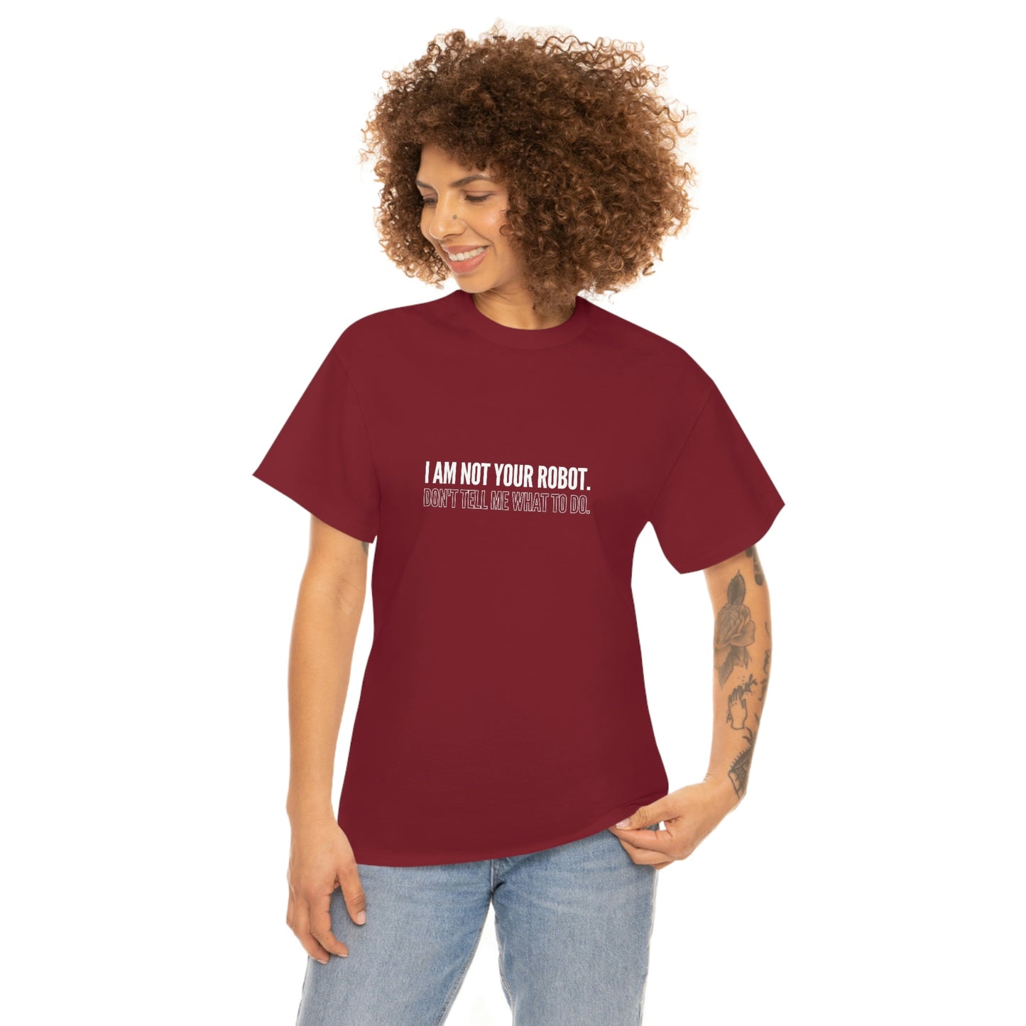 I Am Not Your Robot Unisex Cotton T-shirt