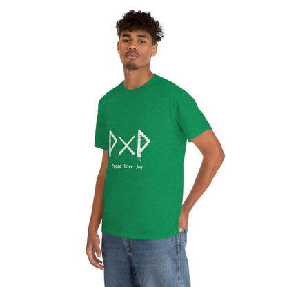 Peace Love Joy Futhark Unisex Cotton T-shirt