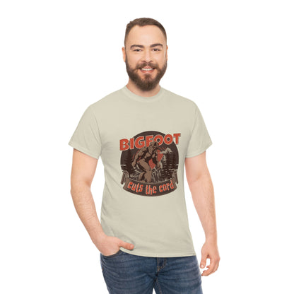 Bigfoot Cuts the Cord Unisex Cotton T-shirt
