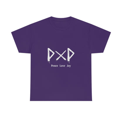 Peace Love Joy Dark Unisex Cotton T-shirt
