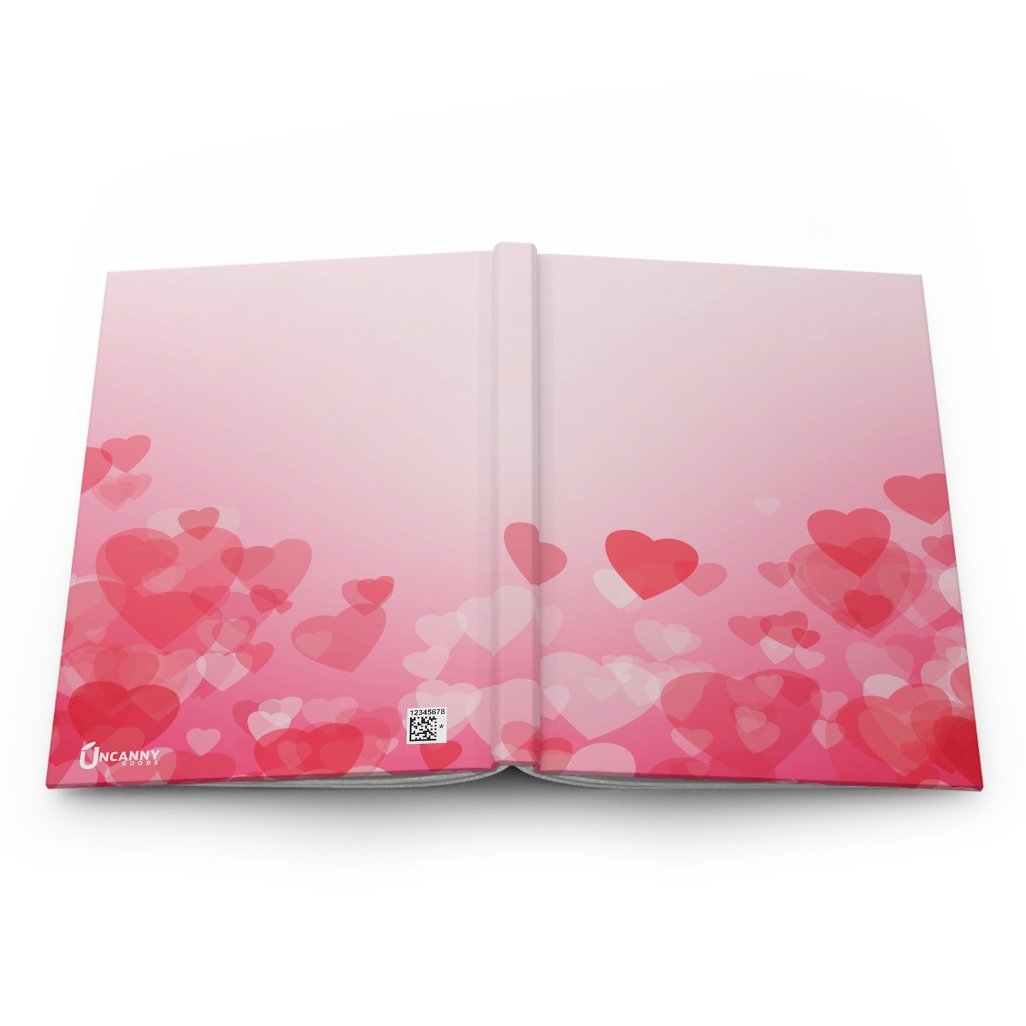 Pink Hearts Valentine Notebook Book Hardcover Journal Matte