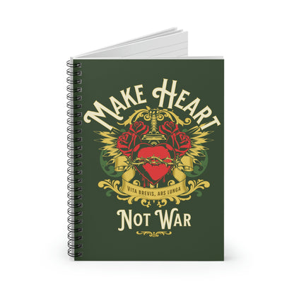 Make Heart Not War Spiral Notebook - Ruled Line