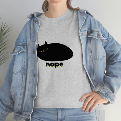 Nope Cat Unisex Cotton T-shirt