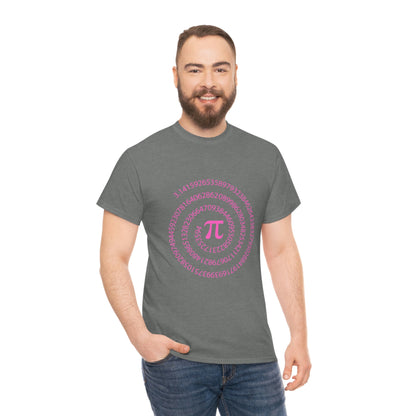 Pi Spiral Pink Unisex Cotton T-shirt