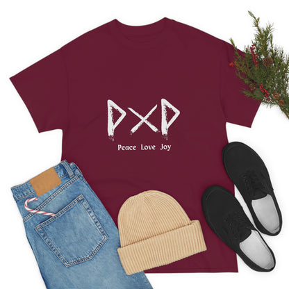 Peace Love Joy Dark Unisex Cotton T-shirt