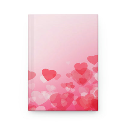 Pink Hearts Valentine Notebook Book Hardcover Journal Matte